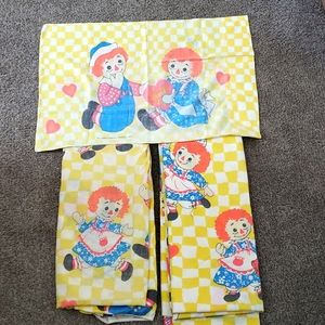 Vintage Raggedy Ann and Andy Twin Bedding Set